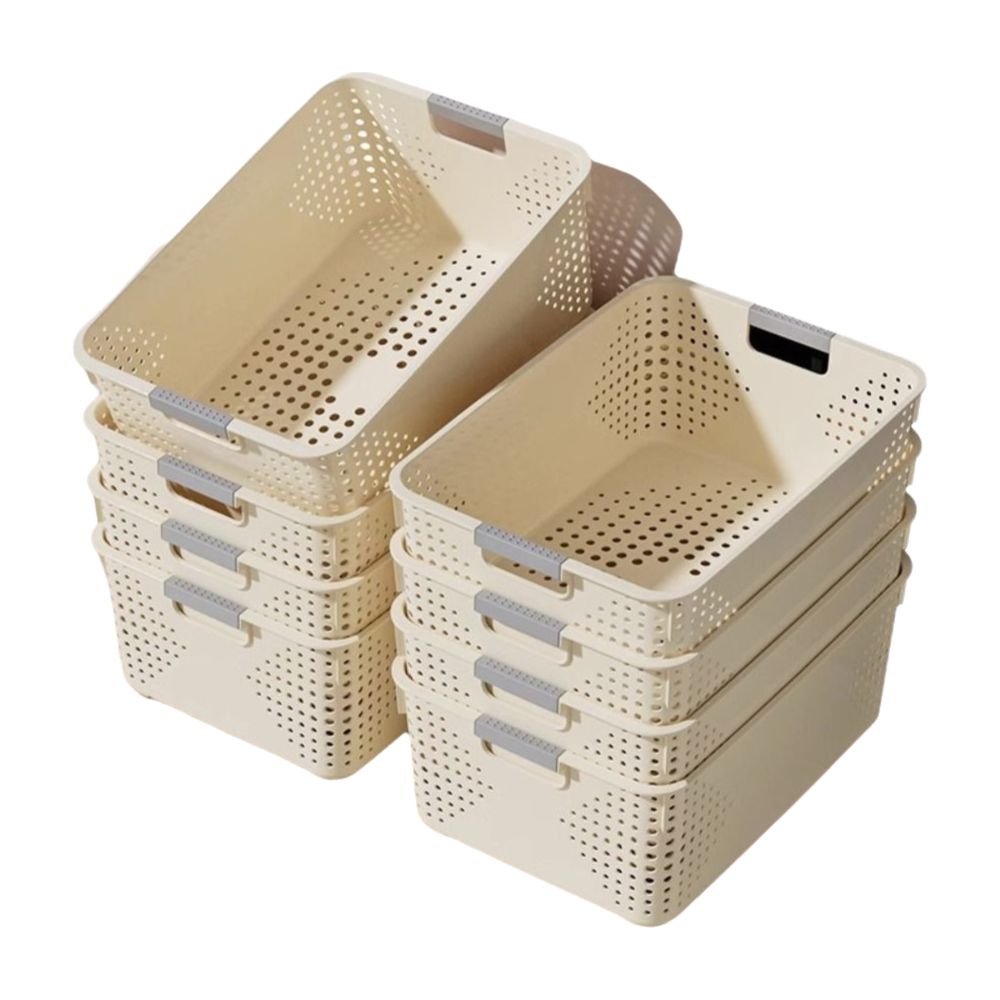 Food Snacks Basket - 耐久性のあるプラスチック製の収納バスケット 中空デザイン 積み重ね可能なデスクトップ収納バスケット 多目的スナックバスケット キッチン