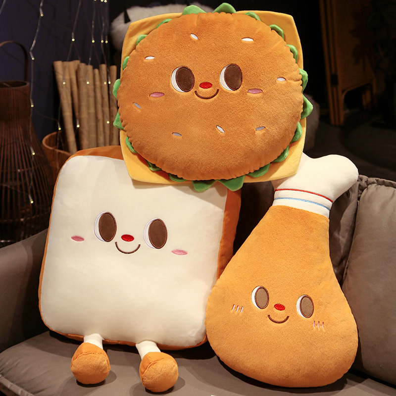 Food Z - ぬいぐるみハンバーガーおもちゃ,笑顔の顔,漫画のぬいぐるみ,食べ物の詰め物,枕クッション,椅子,ソファ,子供の装飾,女の子へのギフト