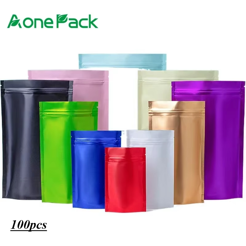 Food Z - 100 個カスタムマット仕上げ種子包装袋プラスチックジップロック Doypack アルミ箔ミルクパウダー有機食品保存袋