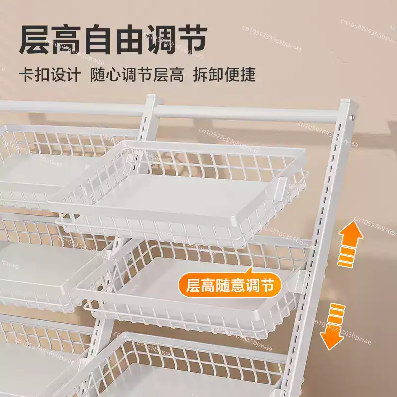 Food Snacks Basket - 多層スナック棚 棚 コンビニ陳列棚 バスケット 生鮮果物棚 果物と野菜の移動式食品棚