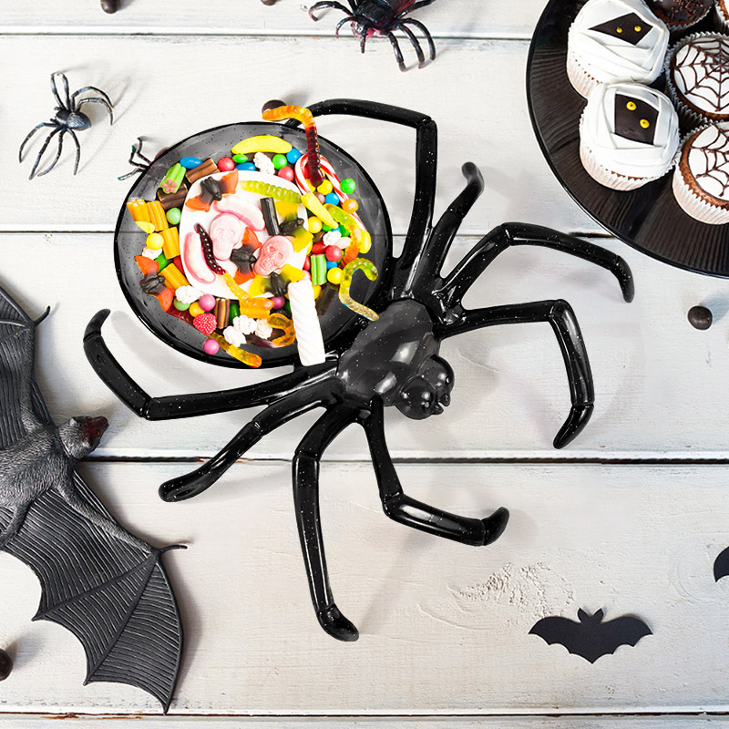 ハロウィンスパイダー型ボウルフルーツプレートフードトレイキャ - Food Snacks Basket のレビューと価格