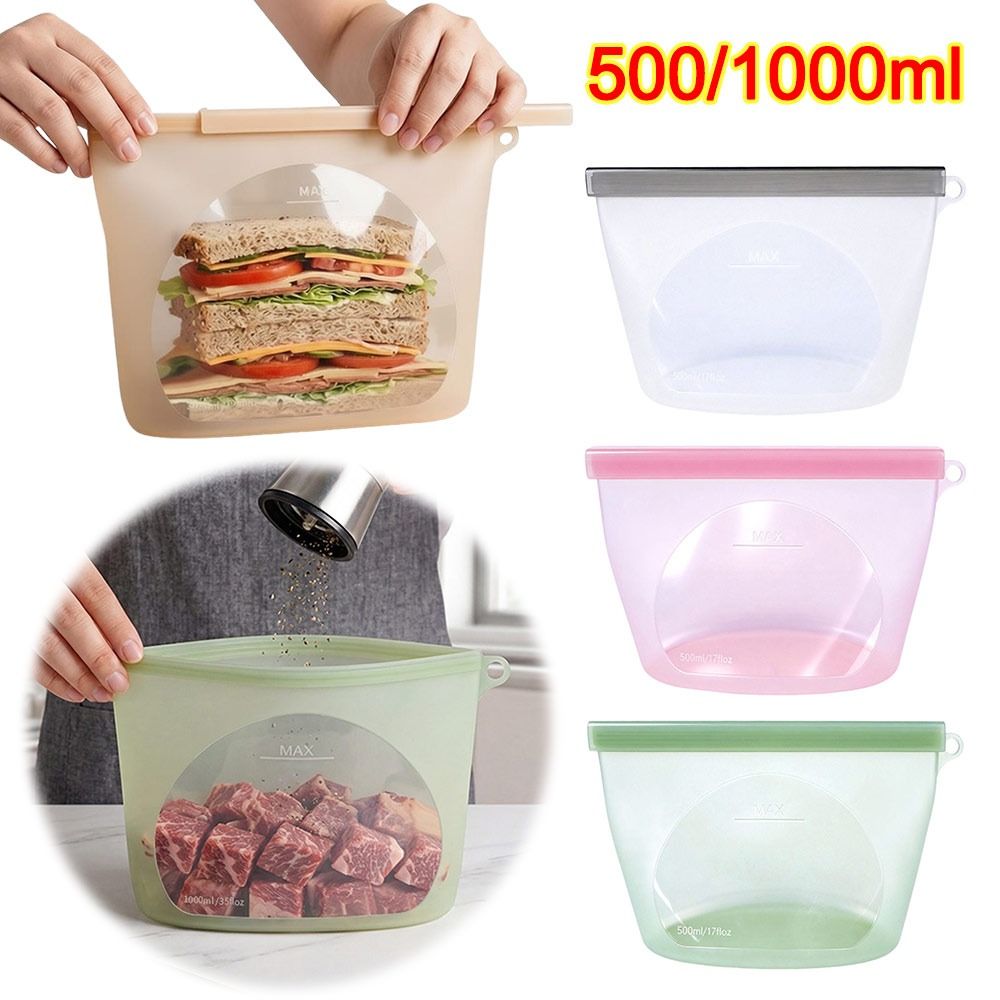 シリコン食品保存袋 防湿鮮度保持食品包装袋 再利用可能なジッ - Food Z のレビューと価格