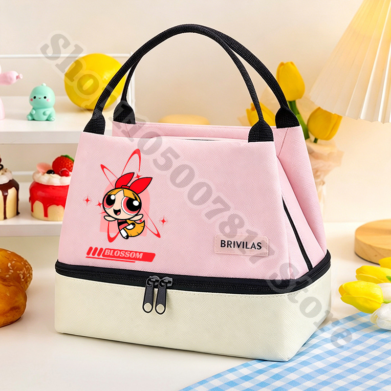 かわいいパワーパフガールズアニメジップランチトートアクセサリ - Food Z のレビューと価格