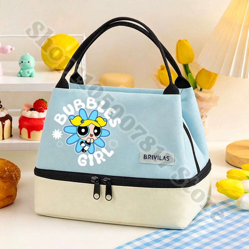 かわいいパワーパフガールズアニメジップランチトートアクセサリ - Food Z のレビューと価格