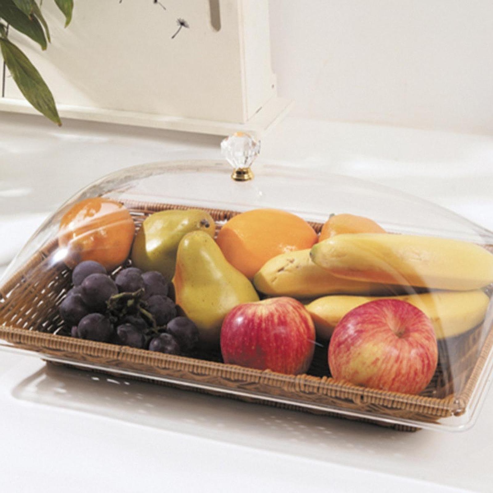 模造ラタン製パンバスケット アクリル蓋付き スナック・クッキ - Food Snacks Basket のレビューと価格