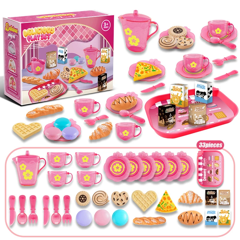 女の子向けおもちゃティーセット、ティーパーティーセット、子供 - Food Snacks For Kids Party のレビューと価格