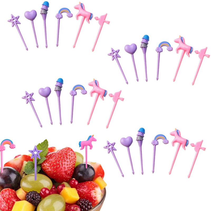 フルーツフォーク子供用プラスチックミニフードピック弁当箱アク - Food Snacks For Kids Party のレビューと価格